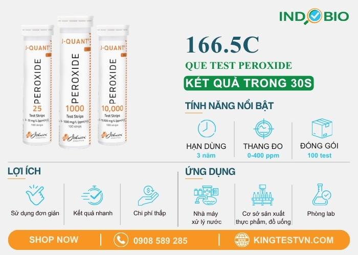 Chi tiết que test peroxide Johnson 166.5C